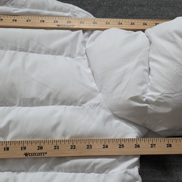 Fabletics Puffer Jacket Women XXL White Full Zip LS Pockets Lined Preppy Cottage - Picture 5 of 16